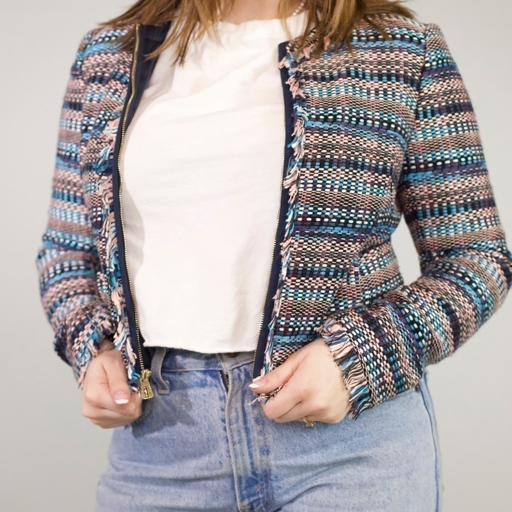 Juicy Couture Black Label fun colorful zip up blazer. Fully lined - Picture 5 of 12